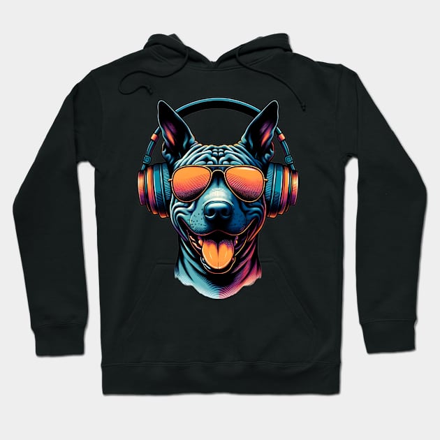 Smiling Thai Ridgeback as a Musical DJ Hoodie by ArtRUs